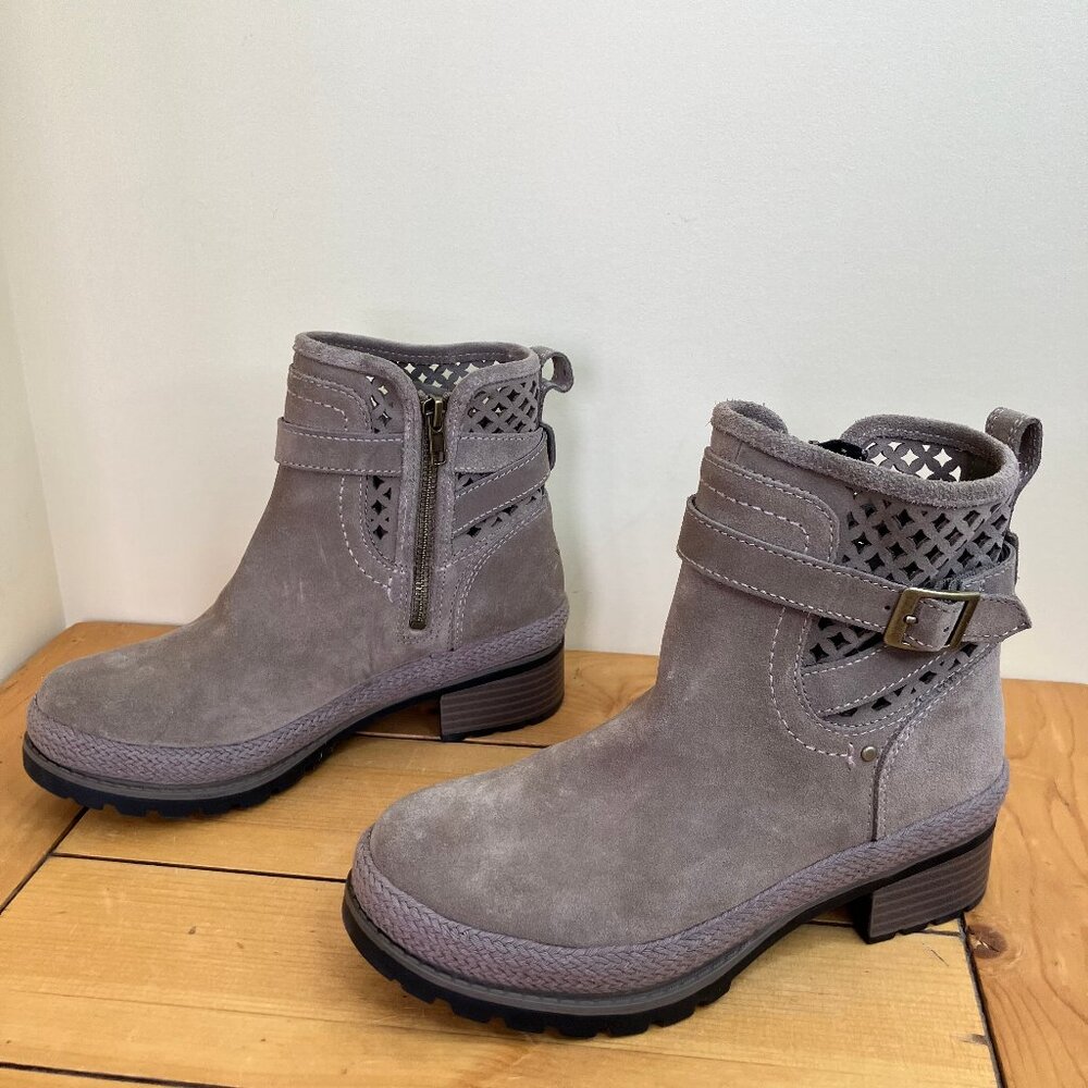 Original Muck Boot Co Liberty Ankle Boots Lug Sole Perforated Suede Leather